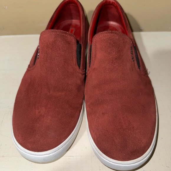 Prada Maroon Suede Red Leather Interior Slip on Loafers Men’s Sz 7 Rare - Picture 2 of 8